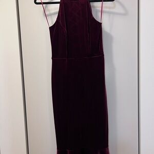 Elegant Velvet Burgundy Dress